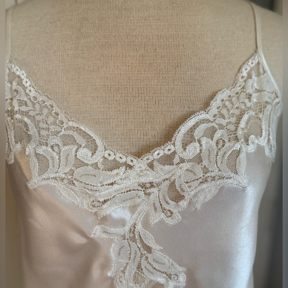 Vintage Oscar de la Renta Pink Label White Bridal Lace Fairy Nighty Chemise - Picture 8 of 11